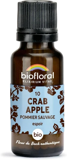 BIOFLORAL - 10 Crab Apple, Pommier Sauvage BIO - 470 Granules - Espoir - Fleur de Bach Authentique - Sans Alcool