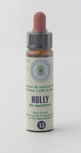 Holly n° 15 Fleur de Bach farmaflor, 1 Flacon Comtpe Gouttes 10ml - Made in Italy