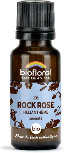 BIOFLORAL - 26 Rock Rose, Hélianthème BIO - Sérénité - Fleur de Bach Authentique - 470 Granules - Sans Alcool