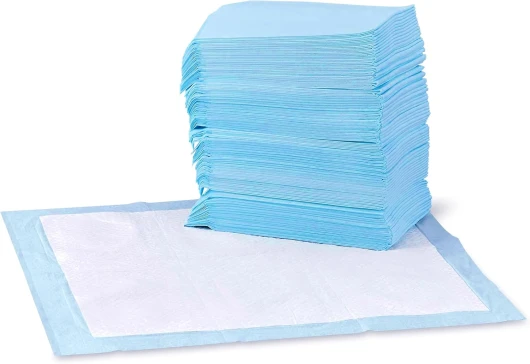 Lot de 100 protections pour déjections canines, anti-fuite, 5 couches, surface à séchage rapide, taille classique, pour chiens et chiots, Bleu