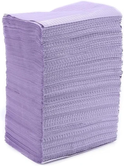 PJRYC Bavoir dentaire 250/125 pcs 13 "X 18" 3 couches bavoir de tatouage imperméable jetable de qualité supérieure ventre dentaire Mauve 125 feuilles