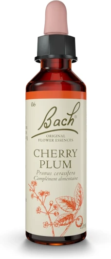 , Cherry Plum, No 6, pour plus de maîtrise, aide reprendre le contrôle de ses émotions - Elixir floral naturel pour le bien-être émotionnel - Compte-Gouttes 20ml, Vegan