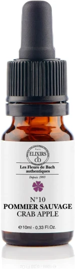 Elixir Pommier sauvage n°10 BIO - Acceptation et purification - Remède naturel aux fleurs de bach 10mL - Elixirs & Co - Complément alimentaire - Compte gouttes 100% Naturel - Fabriqué en France