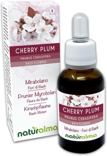 Cherry plum ou Prunier Myrobolan (Prunus cerasifera) Fleurs de Bach Naturalma - Gouttes 30 ml - Extrait liquide sans alcool - Essences florales - Vegan et sans alcool