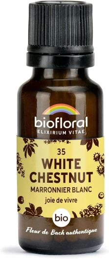 BIOFLORAL - 35 White Chesnut, Marronnier Blanc BIO - Joie de Vivre - Fleur de Bach Authentique - 470 Granules - Sans Alcool