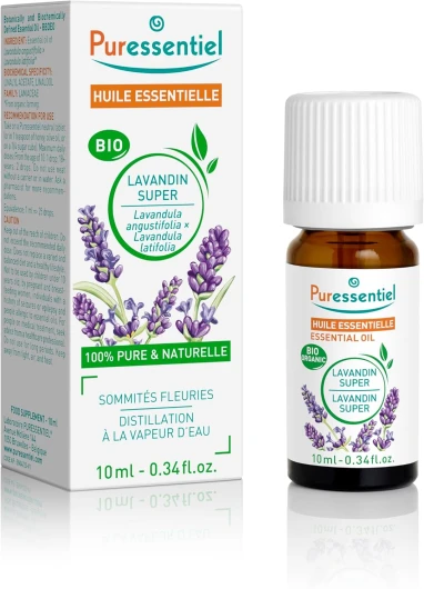 Huile Essentielle Lavandin Super - Bio - 100 pourcent pure et naturelle - HEBBD - 10 ml 10 ml (Lot de 1)