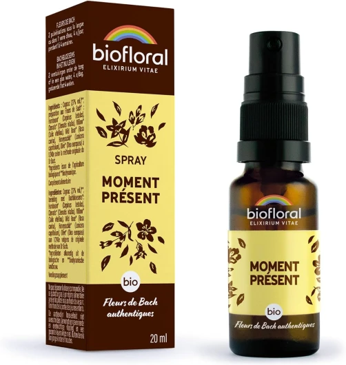 BIOFLORAL - Moment Présent - BIO DEMETER - Spray 20 ML - Vivre chaque instant - Fleurs de Bach Authentiques 20 ml Moment Présent