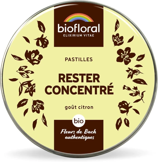 BIOFLORAL - Rester Concentré - BIO - 165 Pastilles - Organiser ses Pensées - Fleurs de Bach Authentiques 165 Pastilles Rester Concentré